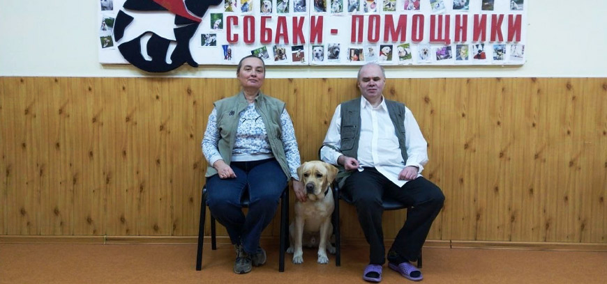 выпускники школы собак-поводырей