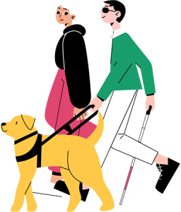 Человек с собакой-поводырем